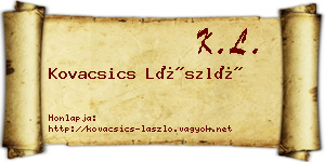 Kovacsics László névjegykártya